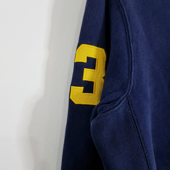 Polo Ralph Lauren Hoodie - Navy And Gold - 90s - Size Medium - Picture 4 of 6